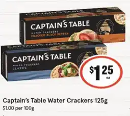 IGA Captain's Table Water Crackers 125g offer