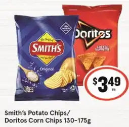 IGA Smith's Potato Chips/ Doritos Corn Chips 130-175g offer