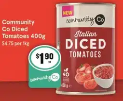 IGA Community Co Diced Tomatoes 400g offer