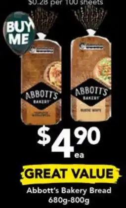 Drakes Abbott's Bakery Bread 680g-800g offer