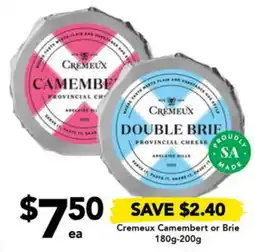 Drakes Cremeux Camembert or Brie 180g-200g offer