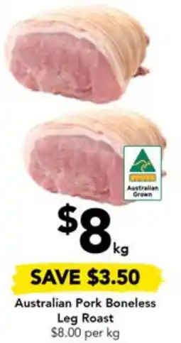 Drakes Australian Pork Boneless Leg Roast offer