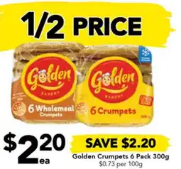 Drakes Golden Crumpets 6 Pack 300g offer
