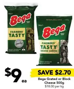 Drakes Bega Grated or Block Cheese 500g offer