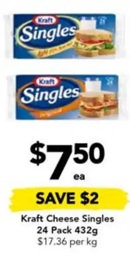 Drakes Kraft Cheese Singles 24 Pack 432g offer