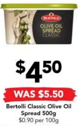 Drakes Bertolli Classic Olive Oil Spread 500g offer