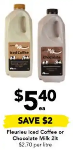 Drakes Fleurieu Iced Coffee or Chocolate Milk 2L offer
