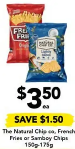 Drakes The Natural Chip co, French Fries or Samboy Chips 150-175g offer