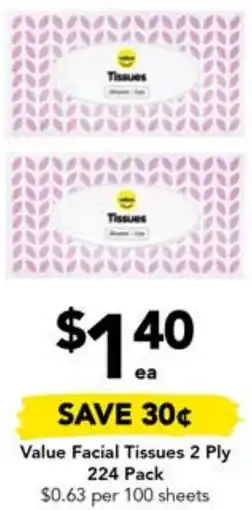 Drakes Value Facial Tissues 2 Ply 224 Pack offer