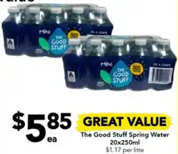 Drakes The Good Stuff Spring Water 20x250ml offer