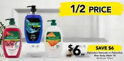 Drakes Palmolive Naturals or Palmolive Men Body Wash 1lt offer