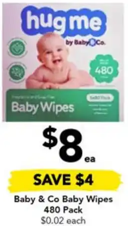 Drakes Baby & Co Baby Wipes 480 Pack offer