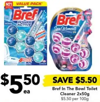 Drakes Bref In The Bowl Toilet Cleaner 2x50g offer