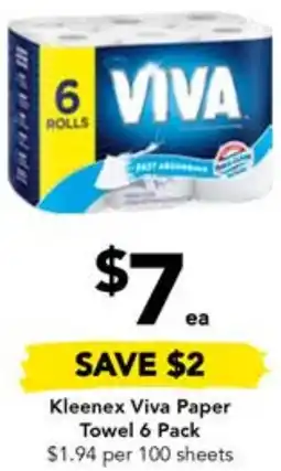 Drakes Kleenex Viva Paper Towel 6 Pack offer
