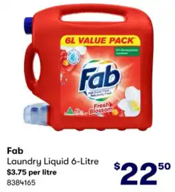 BIG W Fab Laundry Liquid 6-Litre offer