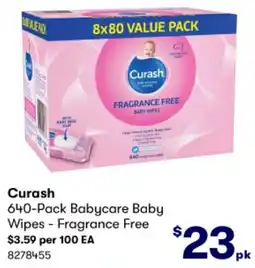 BIG W Curash 640-Pack Babycare Baby Wipes - Fragrance Free offer
