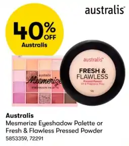 BIG W Australis Mesmerize Eyeshadow Palette or Fresh & Flawless Pressed Powder offer