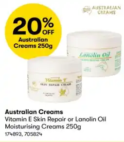 BIG W Australian Creams Vitamin E Skin Repair or Lanolin Oil Moisturising Creams 250g offer