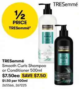 BIG W TRESemmé Smooth Curls Shampoo or Conditioner 500ml offer