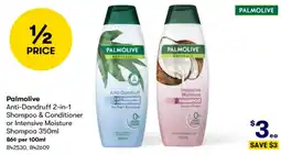 BIG W Palmolive Anti-Dandruff 2-in-1 Shampoo & Conditioner or Intensive Moisture Shampoo 350ml offer