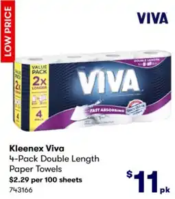 BIG W Kleenex Viva 4-Pack Double Length Paper Towels offer