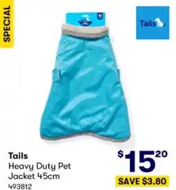 BIG W Tails Heavy Duty Pet Jacket 45cm offer