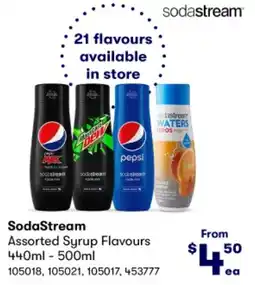 BIG W SodaStream Assorted Syrup Flavours 440ml 500ml offer