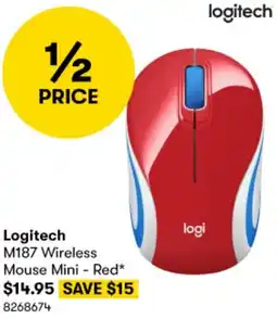 BIG W Logitech M187 Wireless Mouse Mini - Red offer