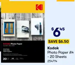 BIG W Kodak Photo Paper A4 - 20 Sheets offer