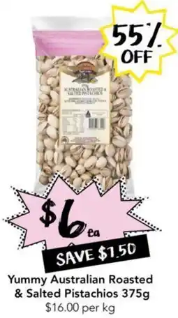 Drakes Yummy Australian Roasted & Salted Pistachios 375g offer