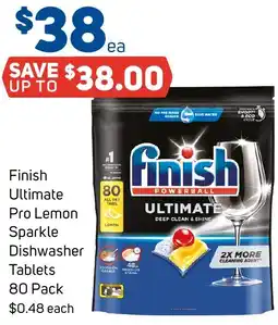 Foodland Finish Ultimate Pro Lemon Sparkle Dishwasher Tablets 80 Pack offer