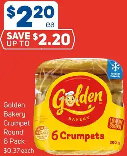Foodland Golden Bakery Crumpet Round 6 Pack offer
