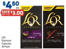Foodland L'Or Espresso Capsules 10 Pack offer