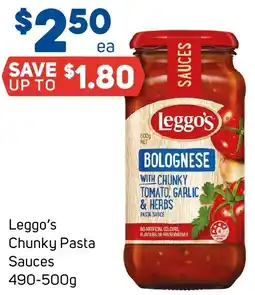 Foodland Leggo's Chunky Pasta Sauces 490-500g offer