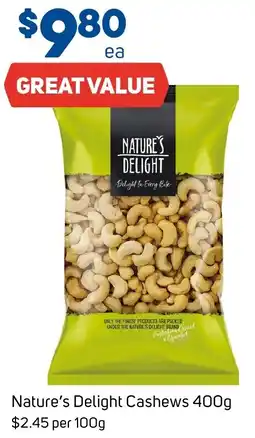 Foodland Nature's Delight Cashews 400g offer