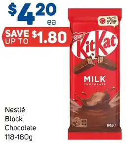 Foodland Nestlé Block Chocolate 118-180g offer