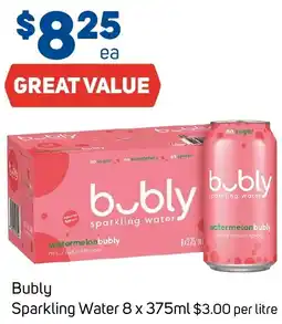 Foodland Bubly Sparkling Water 8 x 375ml offer