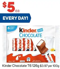 Foodland Kinder Chocolate T6 126g offer