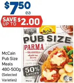 Foodland McCain Pub Size Meals 480-500g offer