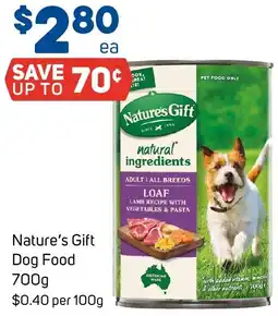 Foodland Nature's Gift Dog Food 700g offer