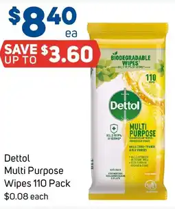 Foodland Dettol Multi Purpose Wipes 110 Pack offer