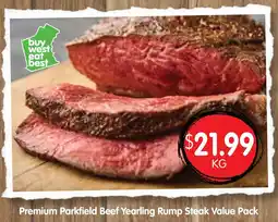 Spudshed Premium Parkfield Beef Yearling Rump Steak Value Pack offer