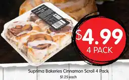 Suprima Bakeries Cinnamon Scroll 4 Pack
