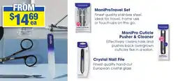 My Chemist ManiProTravel Set, ManiPro Cuticle Pusher & Cleaner, Crystal Nail File offer
