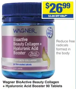My Chemist Wagner BioActive Beauty Collagen + Hyaluronic Acid Booster 90 Tablets offer