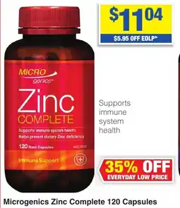 My Chemist Microgenics Zinc Complete 120 Capsules offer