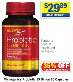 My Chemist Microgenics Probiotic 55 Billion 60 Capsules offer
