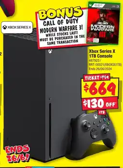 JB Hi-Fi Xbox Series X 1TB Console offer