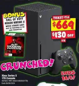 JB Hi-Fi Xbox Series X 1TB Console offer