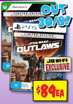 JB Hi-Fi STAR WARS OUTLAWS offer